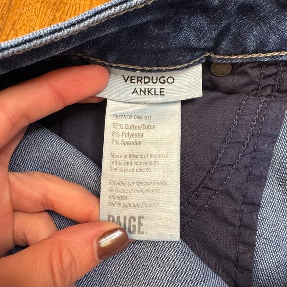 Paige Verdugo Ankle Skinny Jeans Women's 32 Mid Rise Casual Stretch Denim - Picture 7 of 7